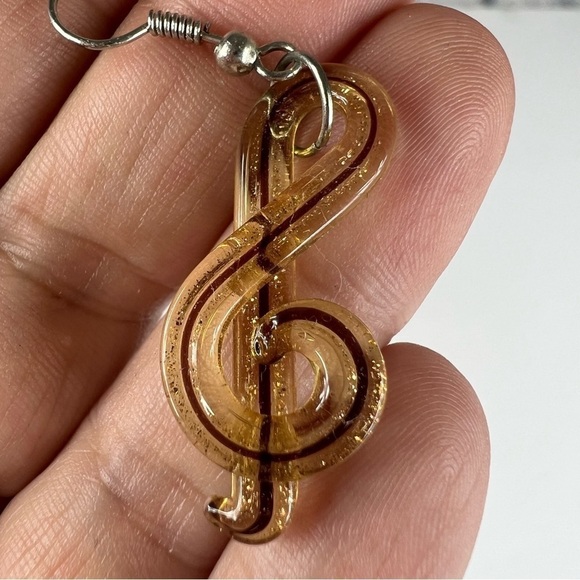 Murano glass earring and pendant set musical note - Picture 4 of 9